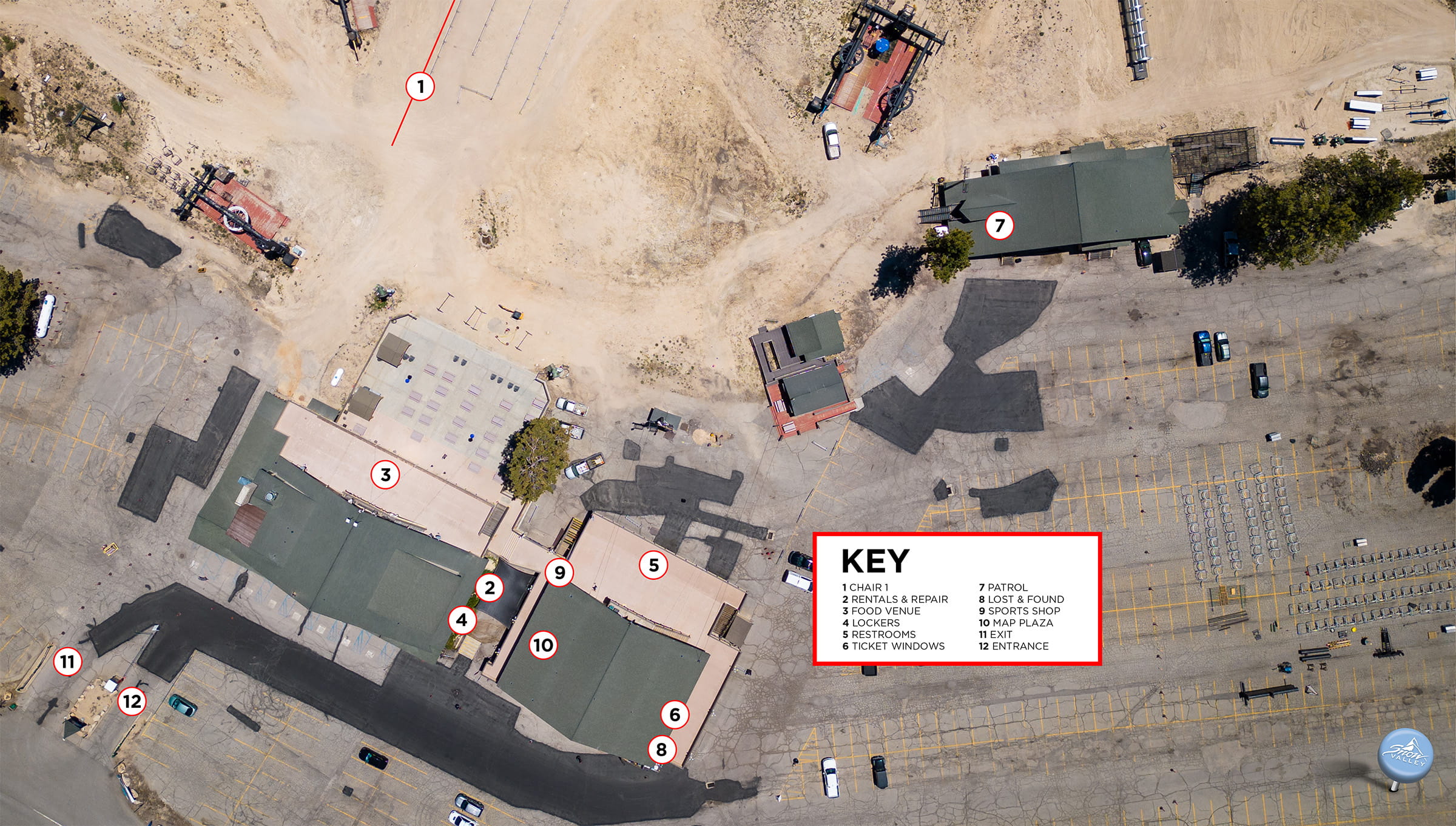 summer base area map of snow valley summer operations
