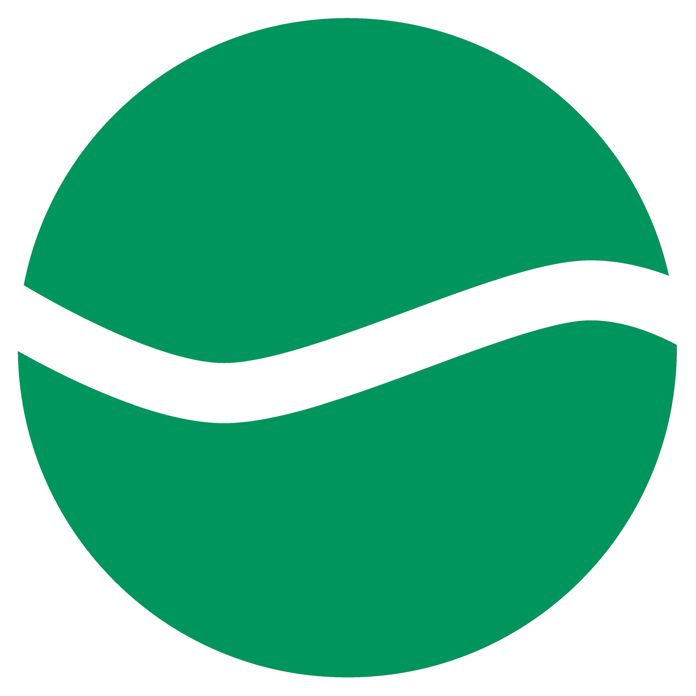 Green circle technical mountain bike signage with white horizontal line in the middle.