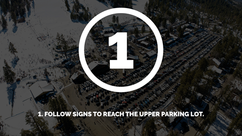 Follow signs to reach the upper parking lot.