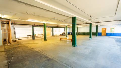 new floors in progress for remodel inside of snow valley's rental shop