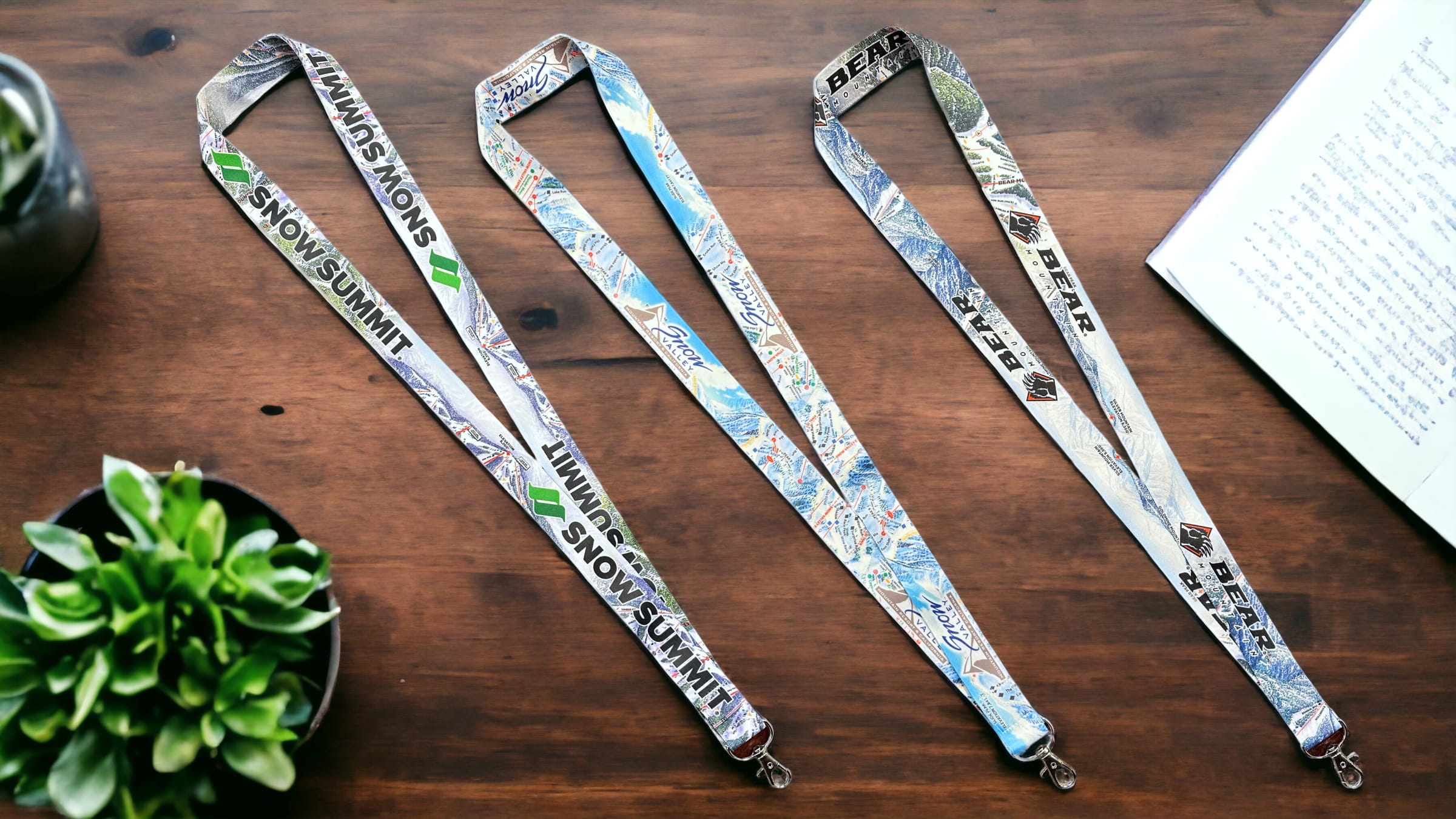 Snow Valley, Snow Summit, and Bear Mountain lanyards