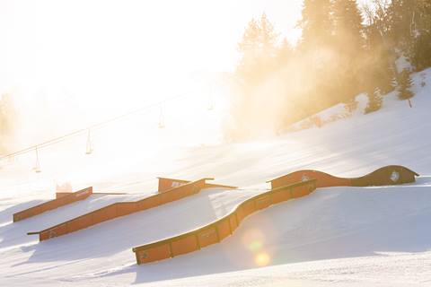 The Scene at Bear Mountain, red snow features