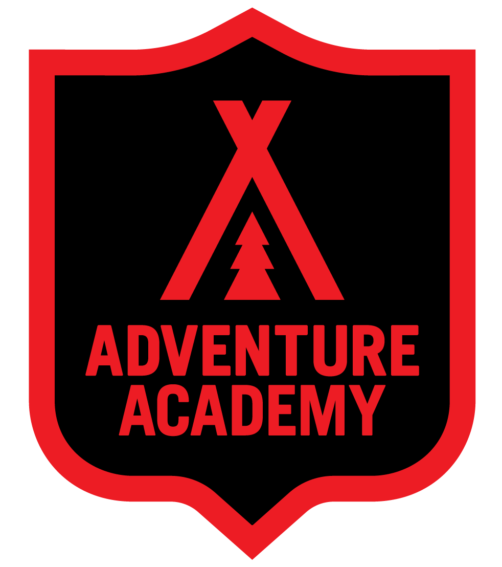 Bear Mountain Adventure Academy logo, red and black