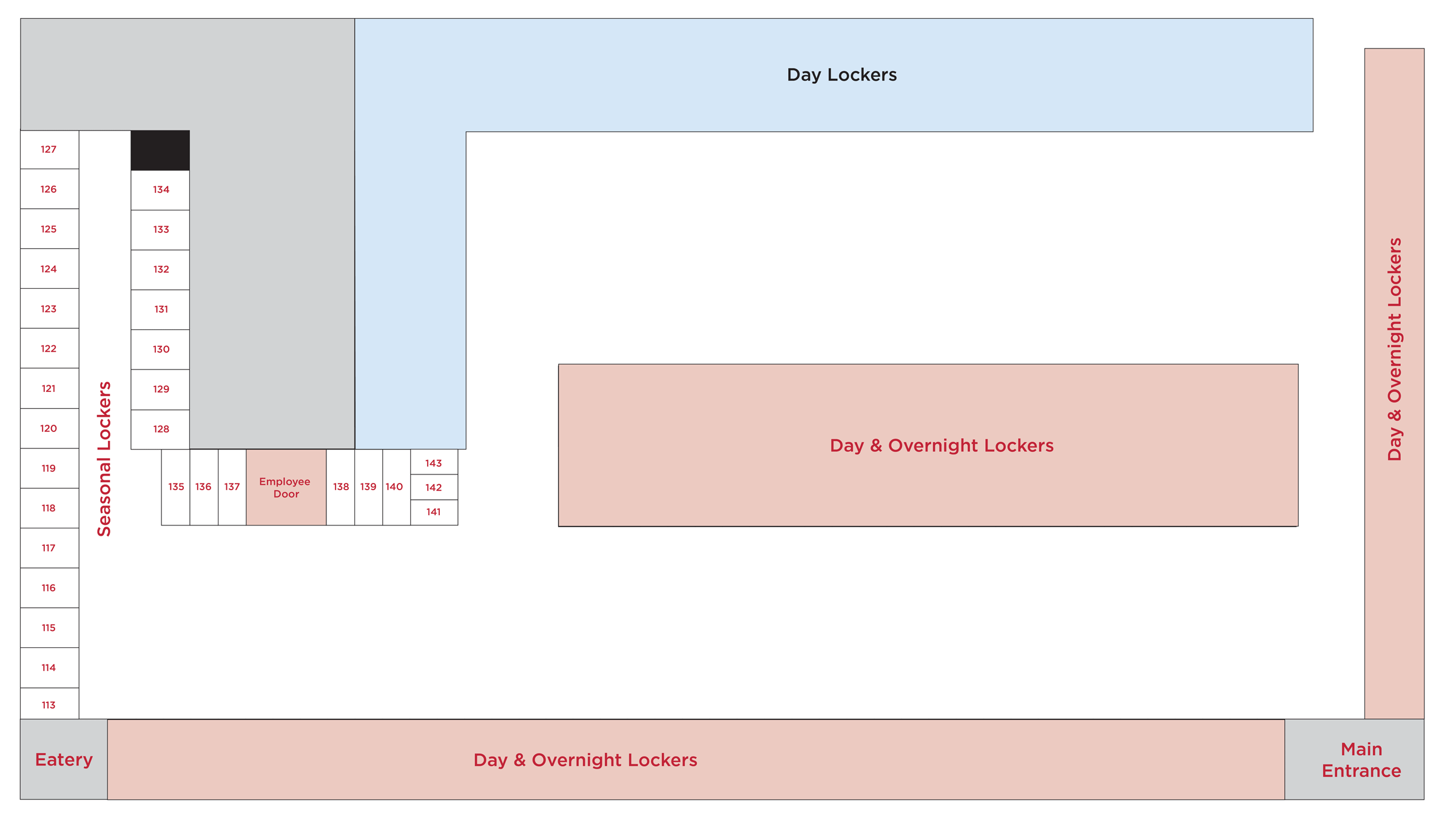Bear Mountain locker room area map