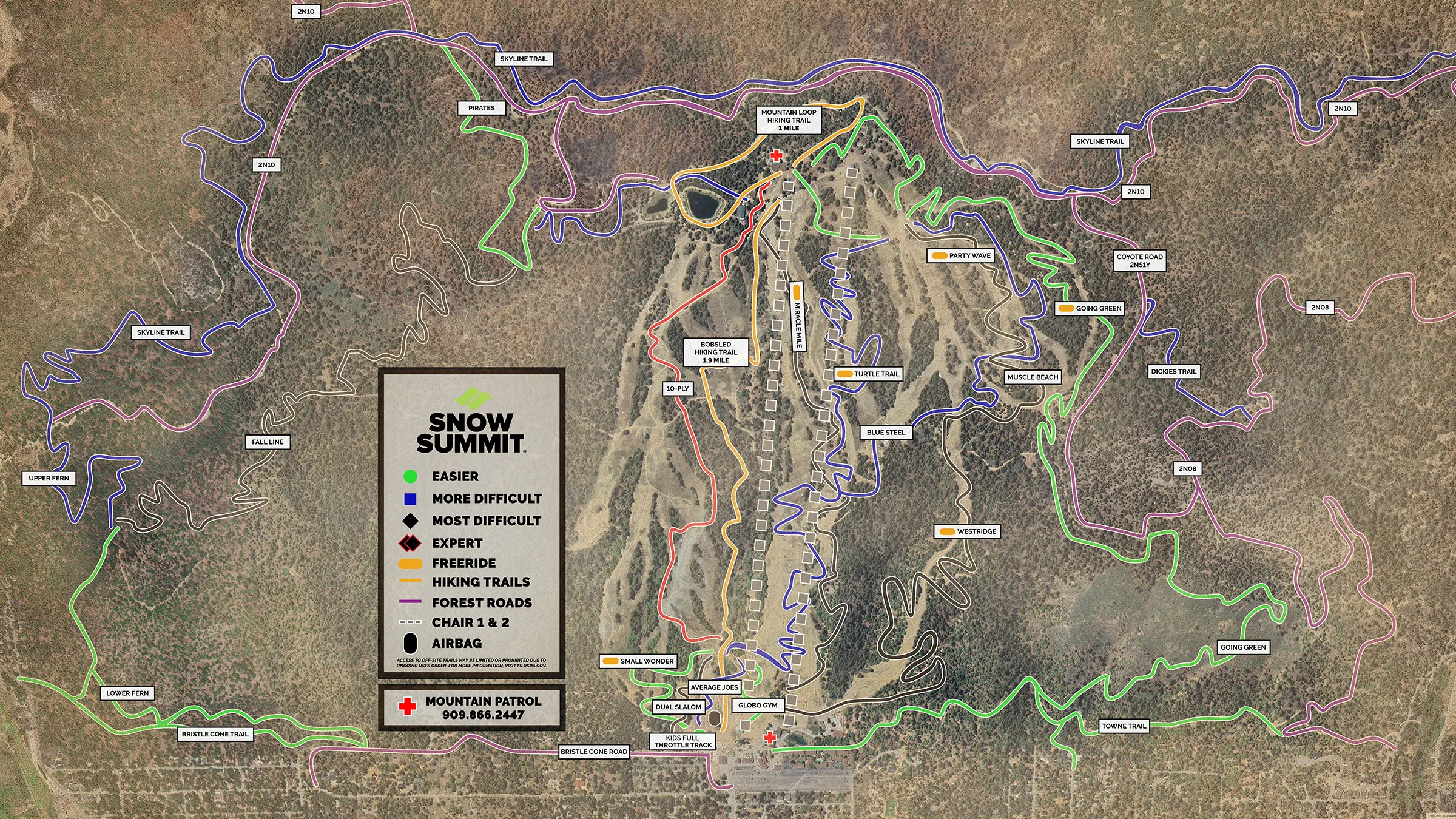 2026 Snow Summit summer trail map