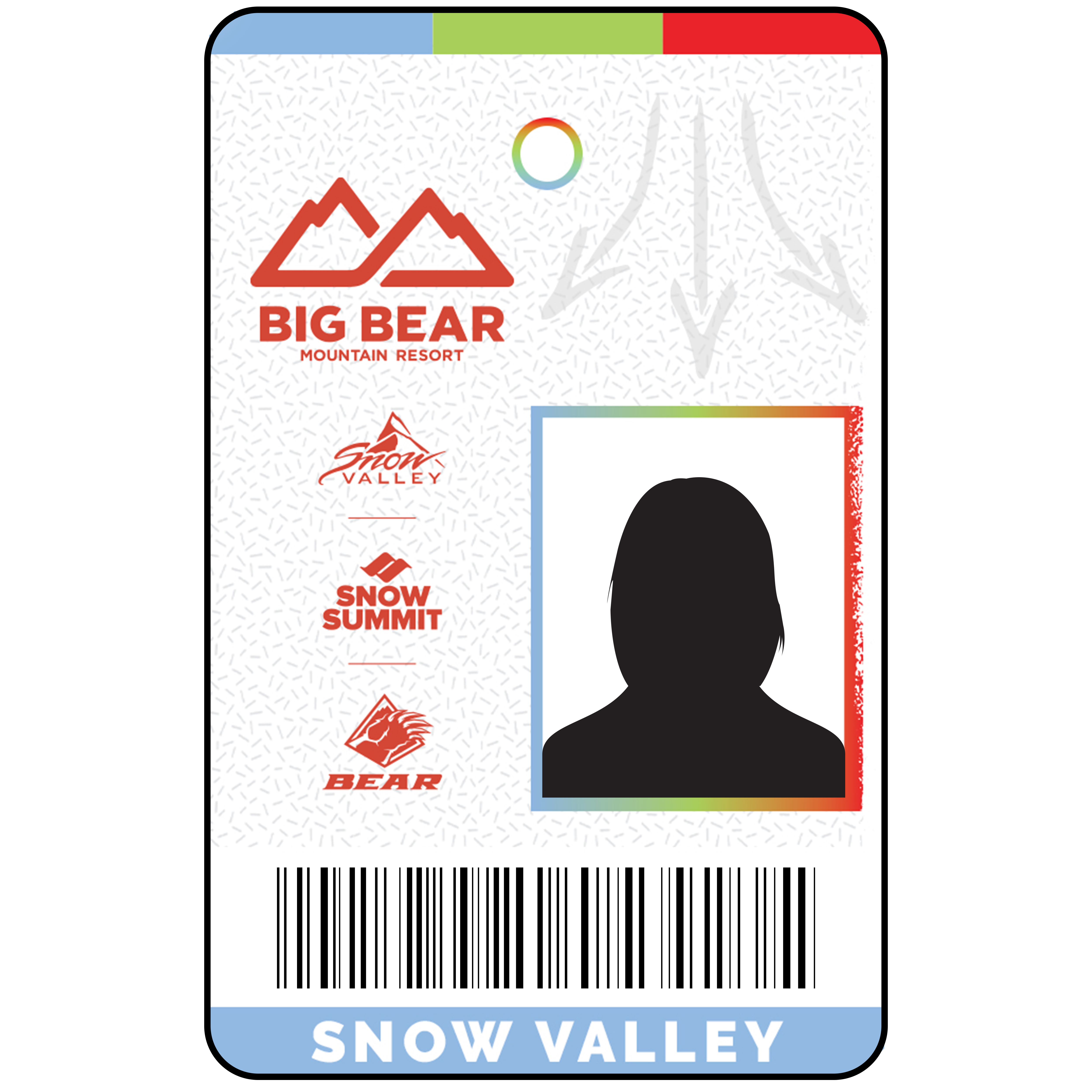 Snow Valley Anytime Season Pass cardstock for unlimited skiing and snowboarding at Snow Valley in Running Springs, CA