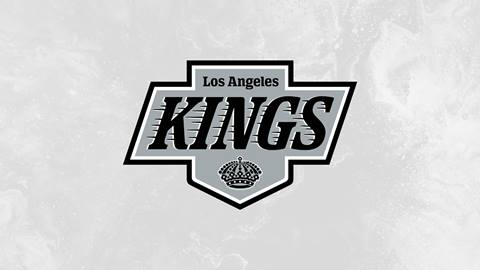 Los Angeles Kings hockey team logo in black and grey against light colored background.