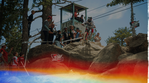 Southwest race event, mountain biker going downhill
