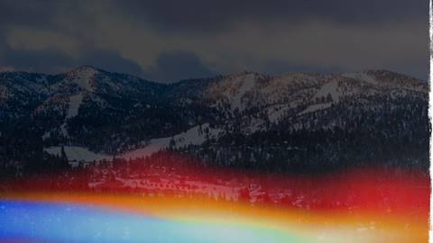 A snowy drone view of Bear Mountain after a fresh snow storm.