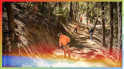 Trail Crew at Summit Bike Park maintaining mountain bike trail