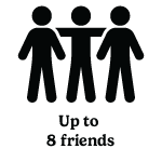Up to 8 Friends