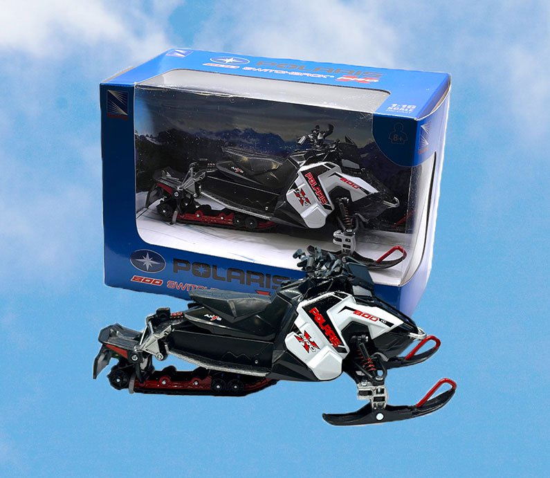 A Polaris Snowmobile Toy replicating what Big Bear Mountain Resort uses on the mountain during winter.