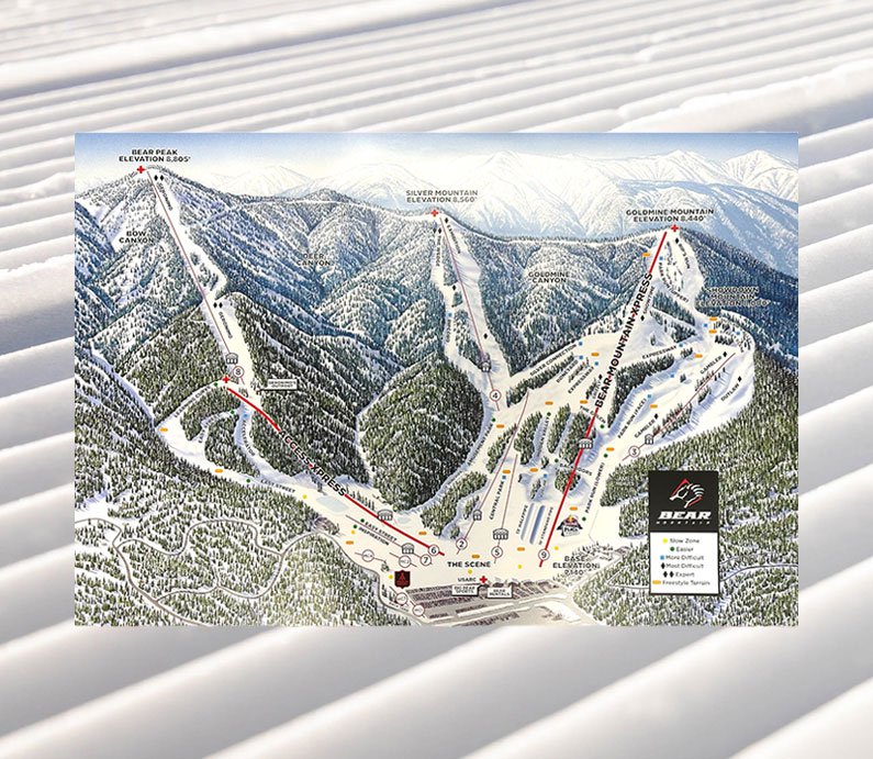 Bear Mountain winter trail maps poster.