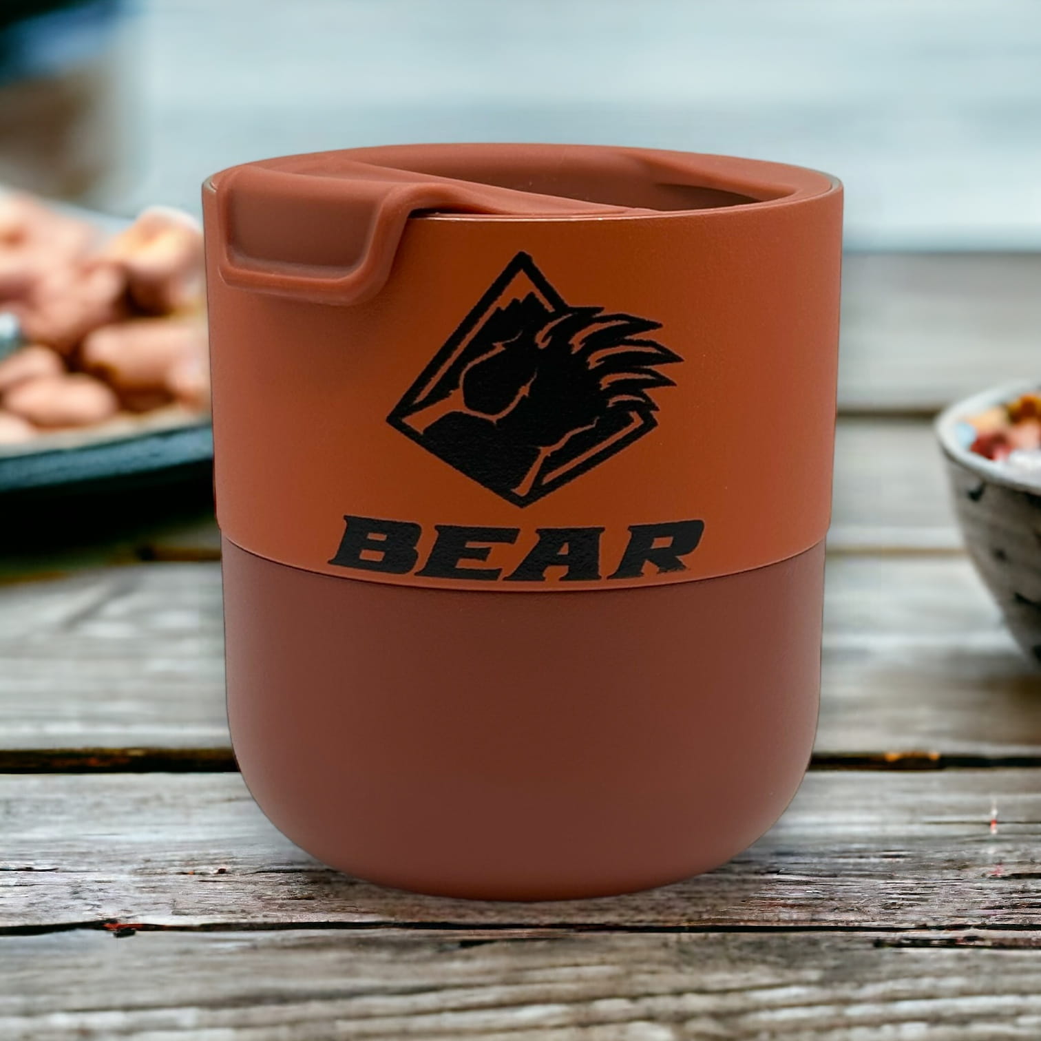 Burnt orange Bear Mountain Klean Kanteen 10oz Lowball w/ flip lid