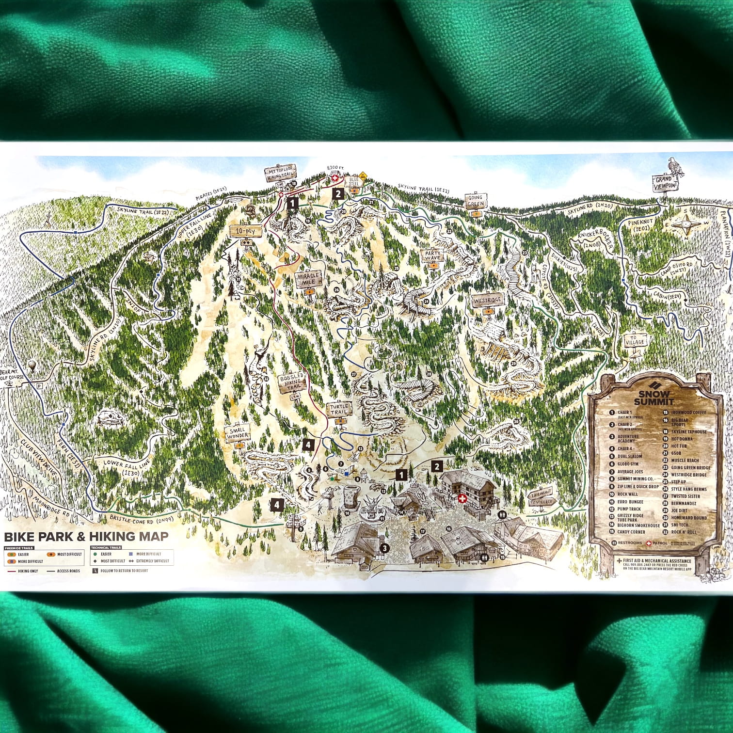 Snow summit summer trails map poster