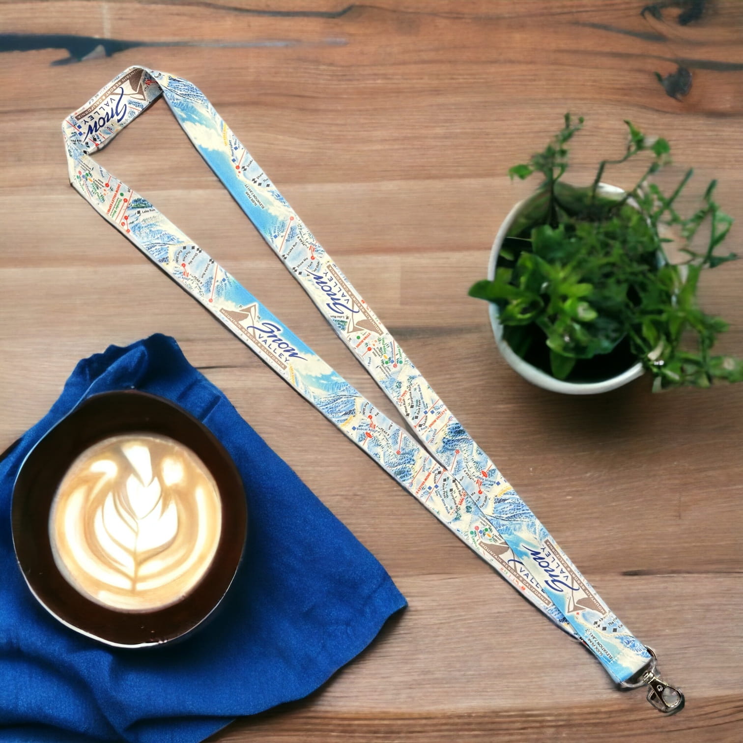 Lanyard with logo and winter trail map for Snow Valley