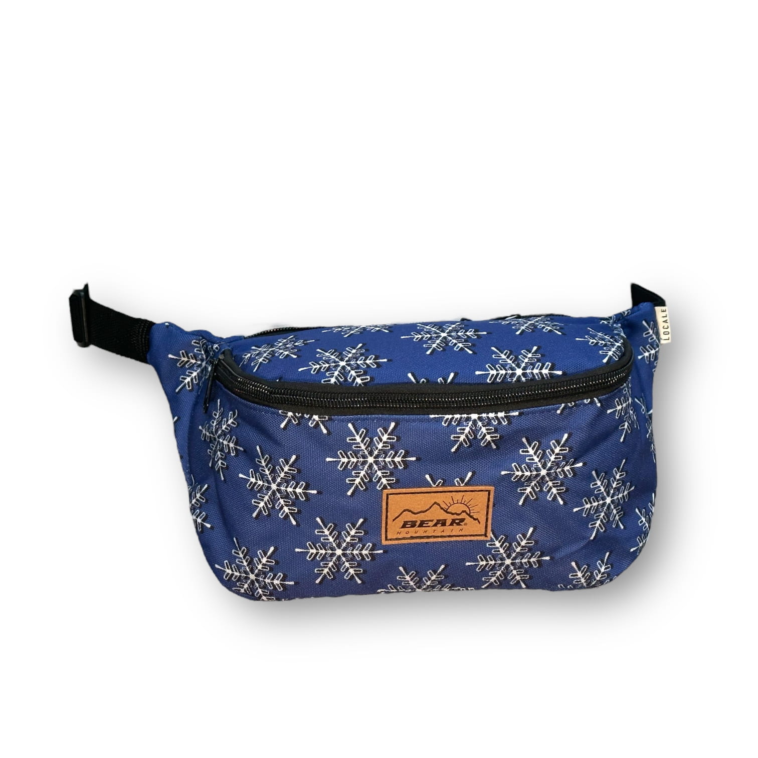 Bear Mountain blue fanny pack with snowflake design