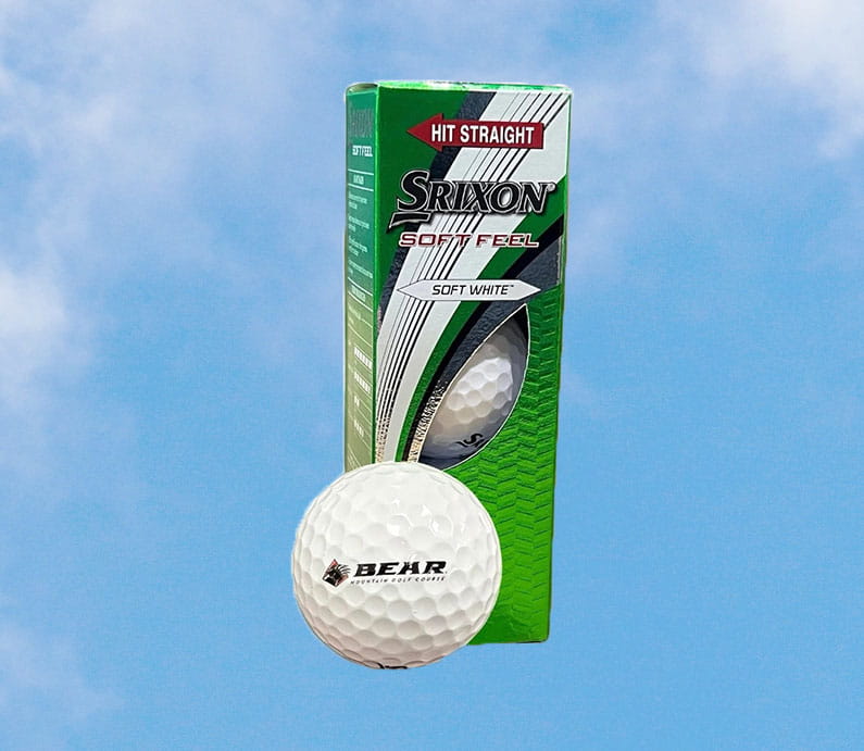 Bear Mountain branded Srixon golf balls.