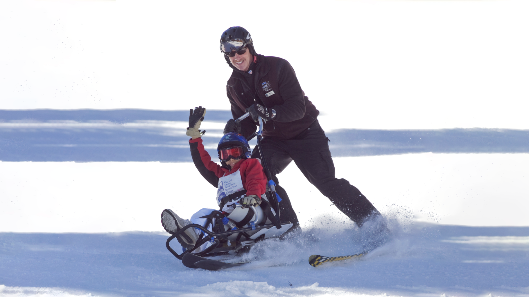 USARC program with our adaptive skier and their guide
