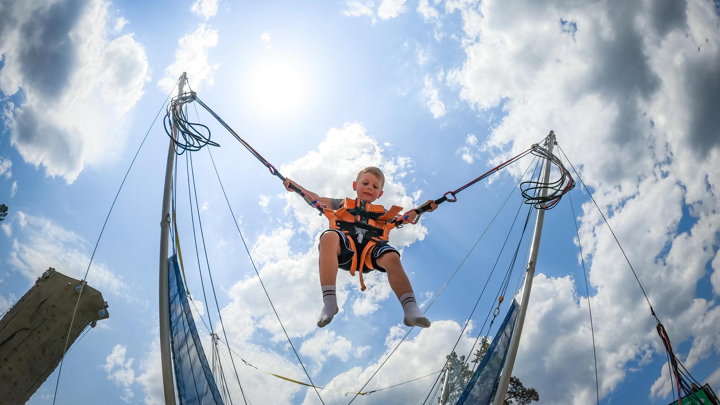 Kid on a euro bungee