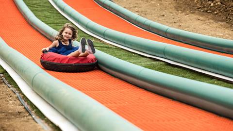 Girl on a summer tube.