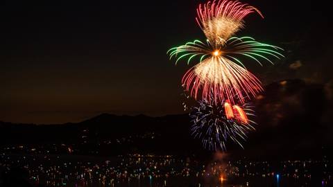 Fireworks over big bear lake
