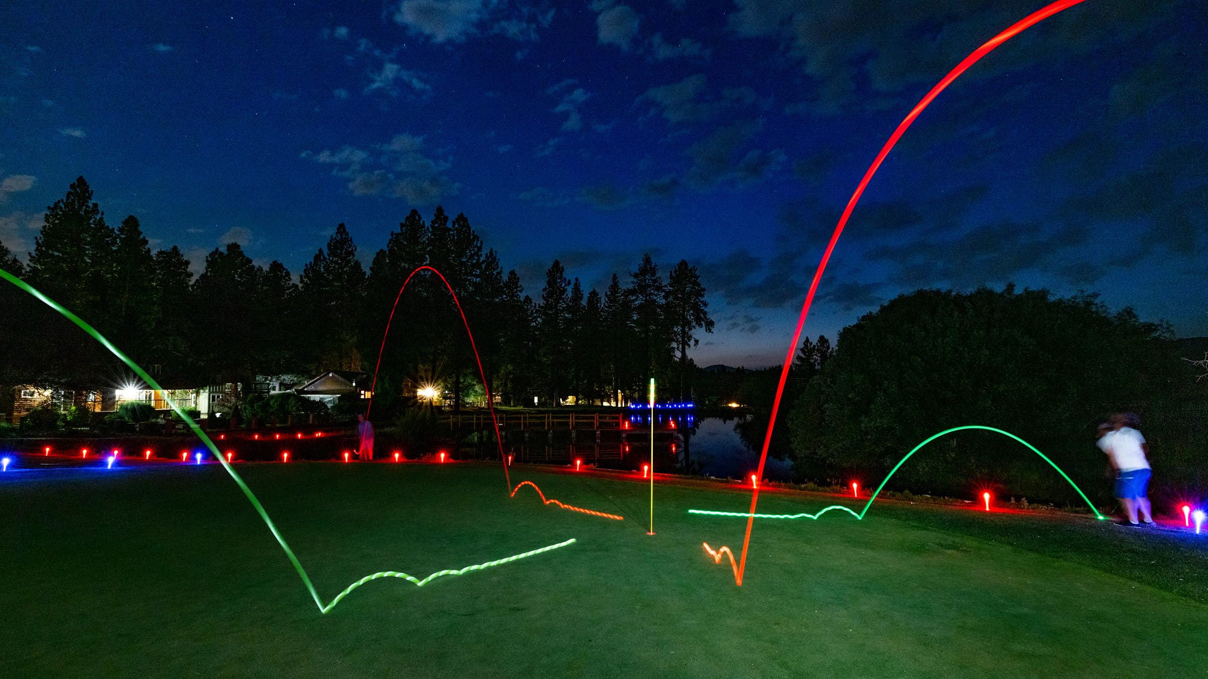 Glow golf ball and club