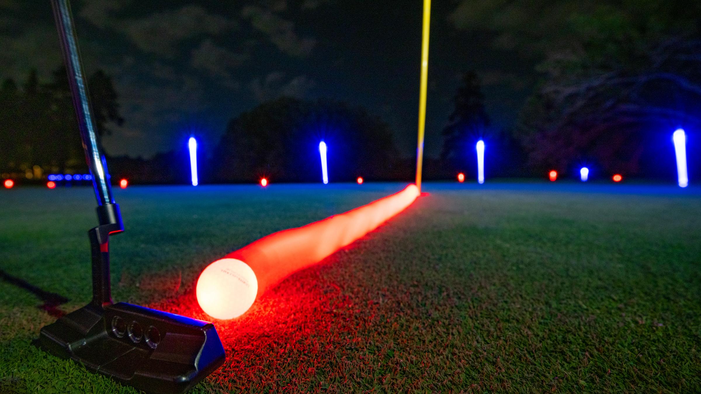Glow golf ball and club