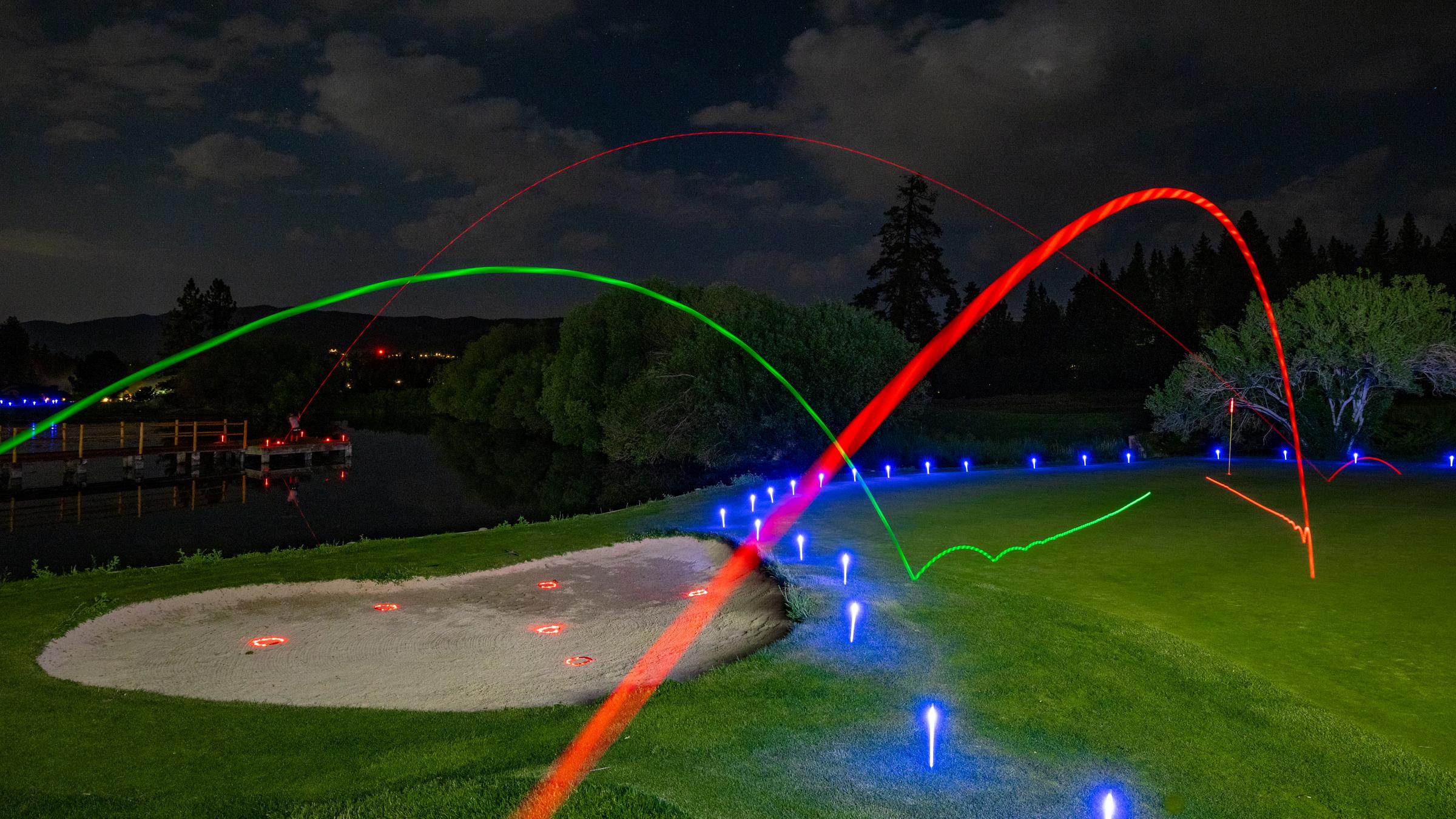 Glow golf balls in the dark