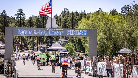 road bikers racing in the tour de big bear race
