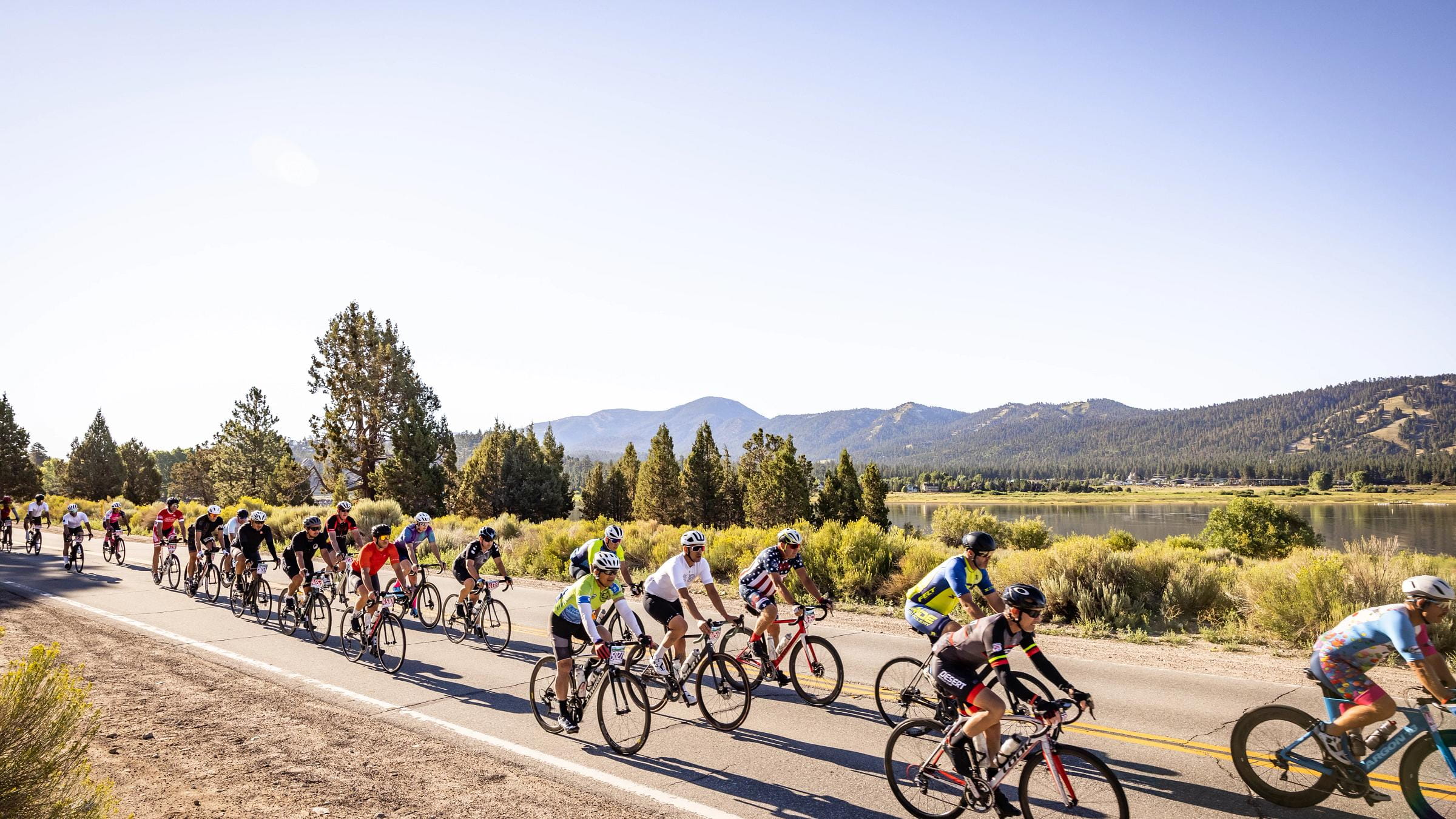 road bikers racing in the tour de big bear