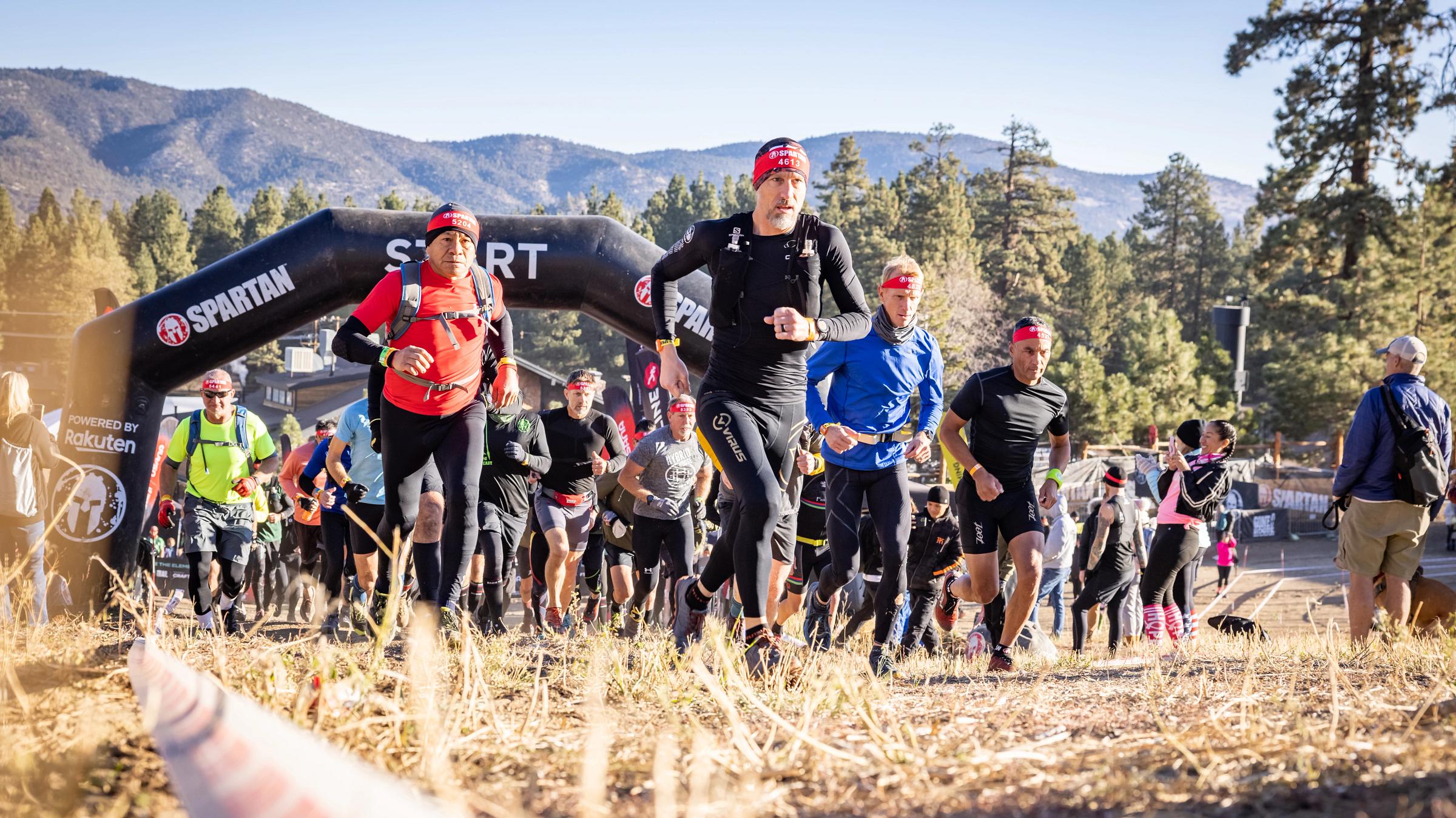 Spartan race group running