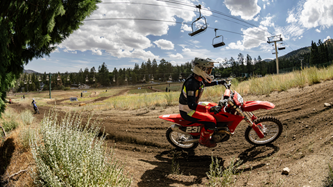Motocross rider at Bear Mountain on a track