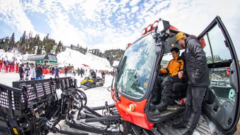 showing a scout the inside of a snow cat