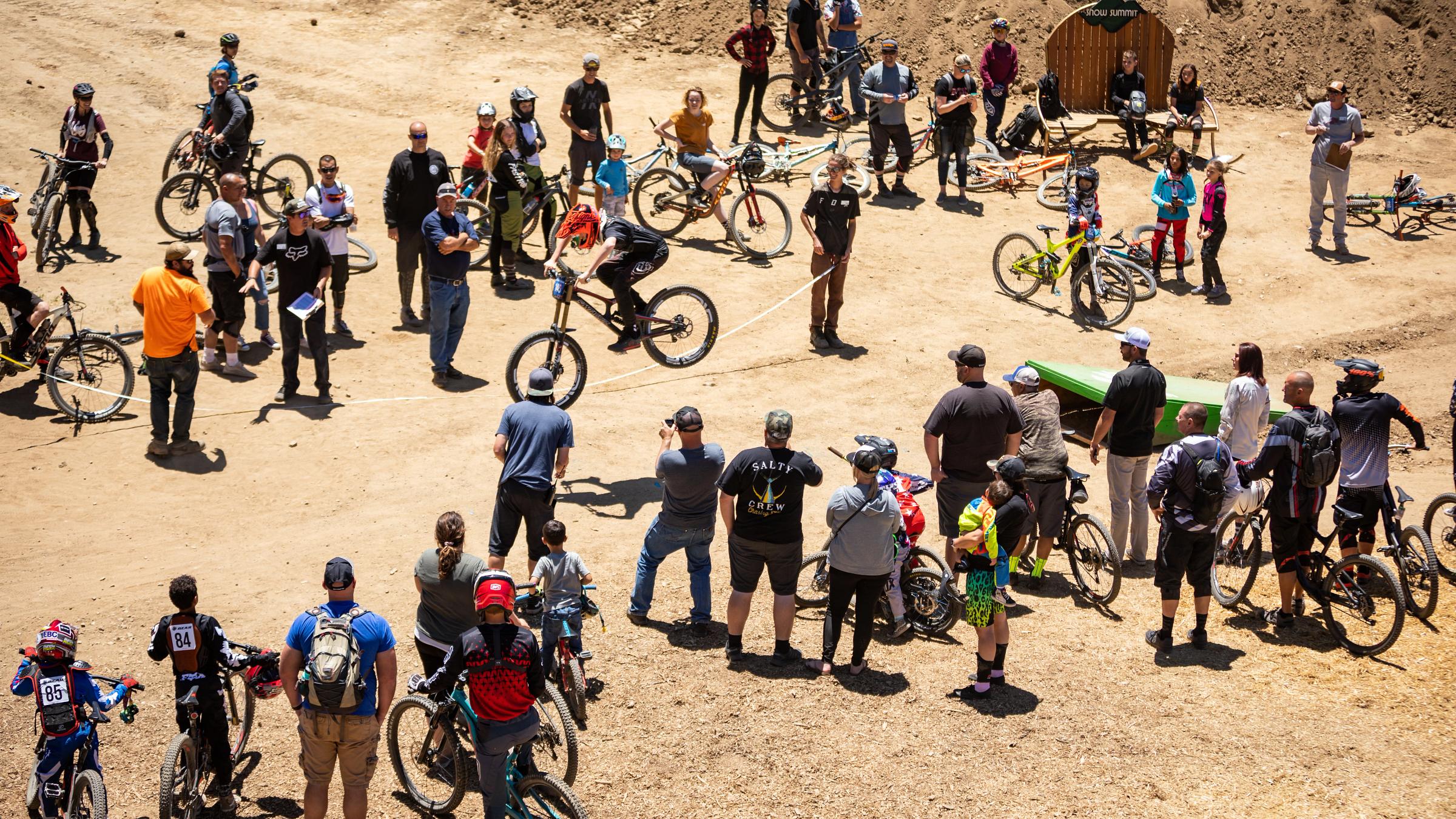 Mountain biker long jump competition