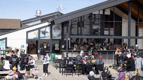 Bear Mountain sun deck and Laybacks Bar