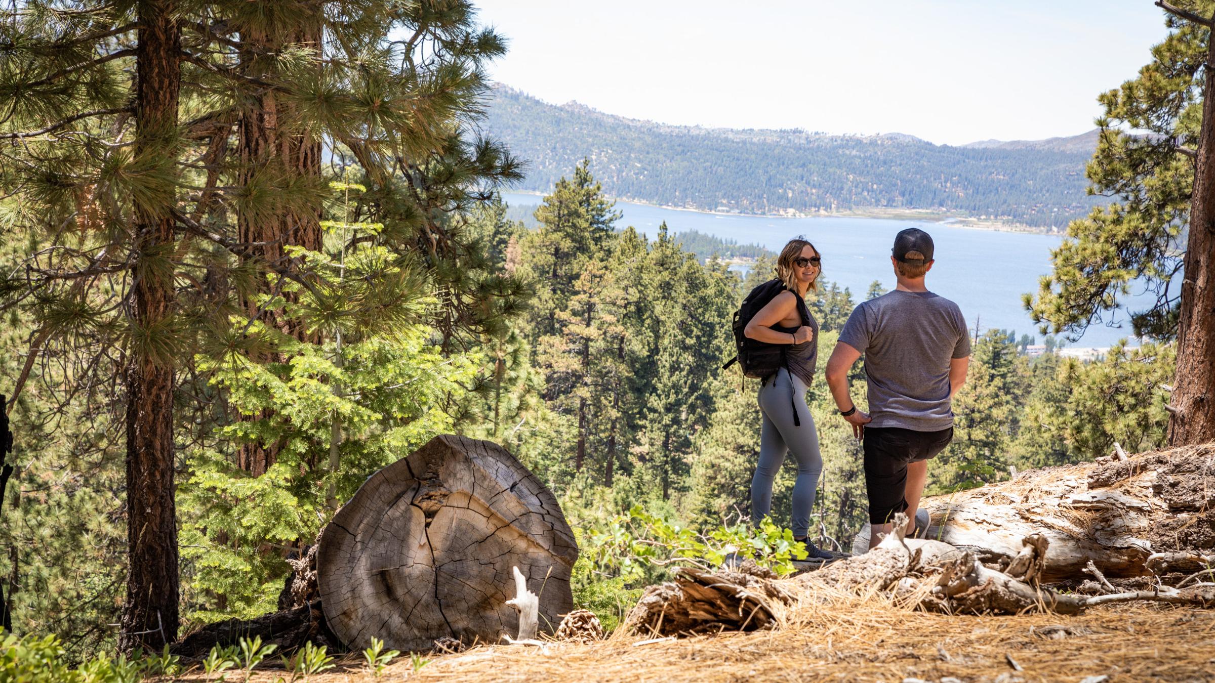 Married couple hiking