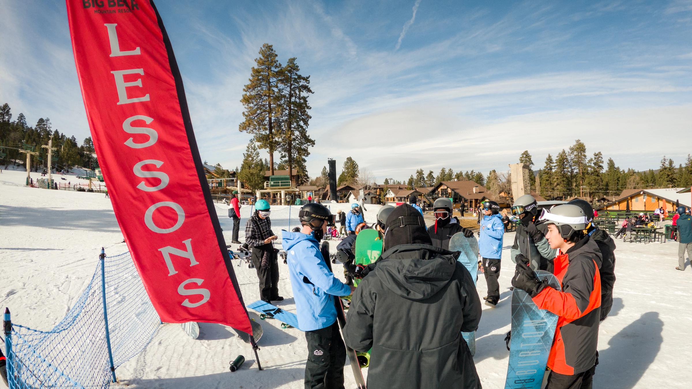 Kids in a ski lesson