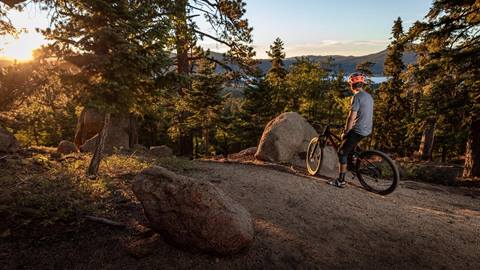 MTBer with a great lake view