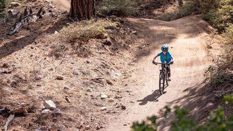 Child on a MTB going downhill