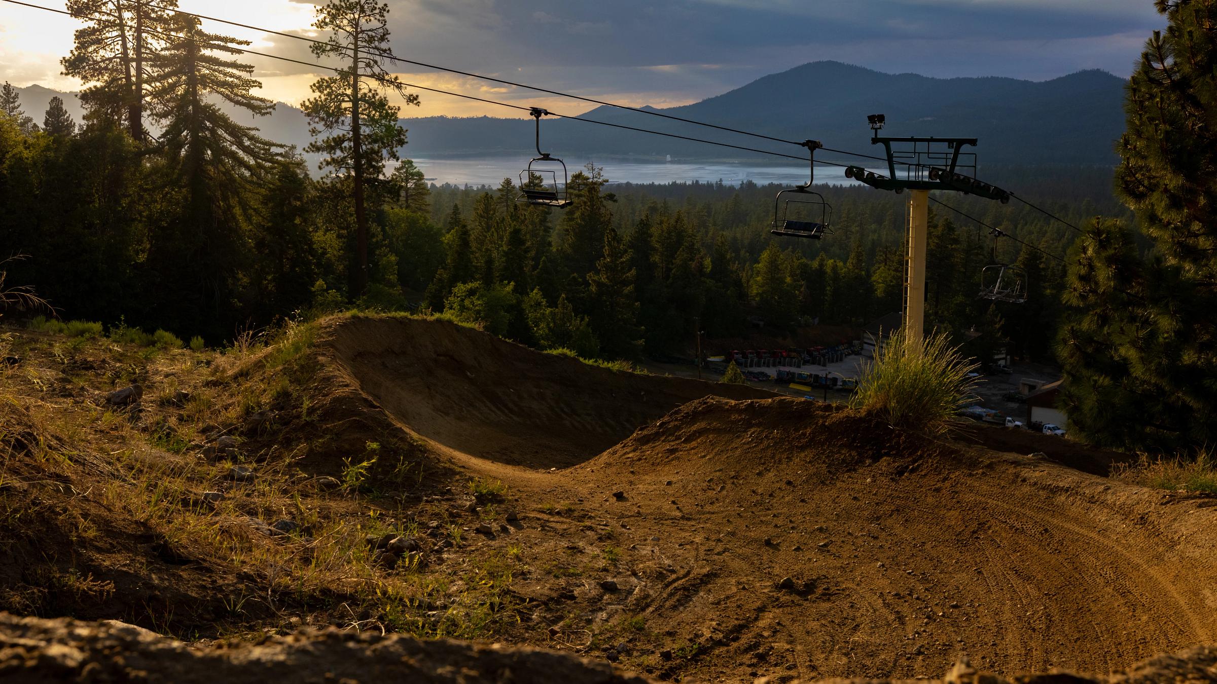 Scenic of bike park trail