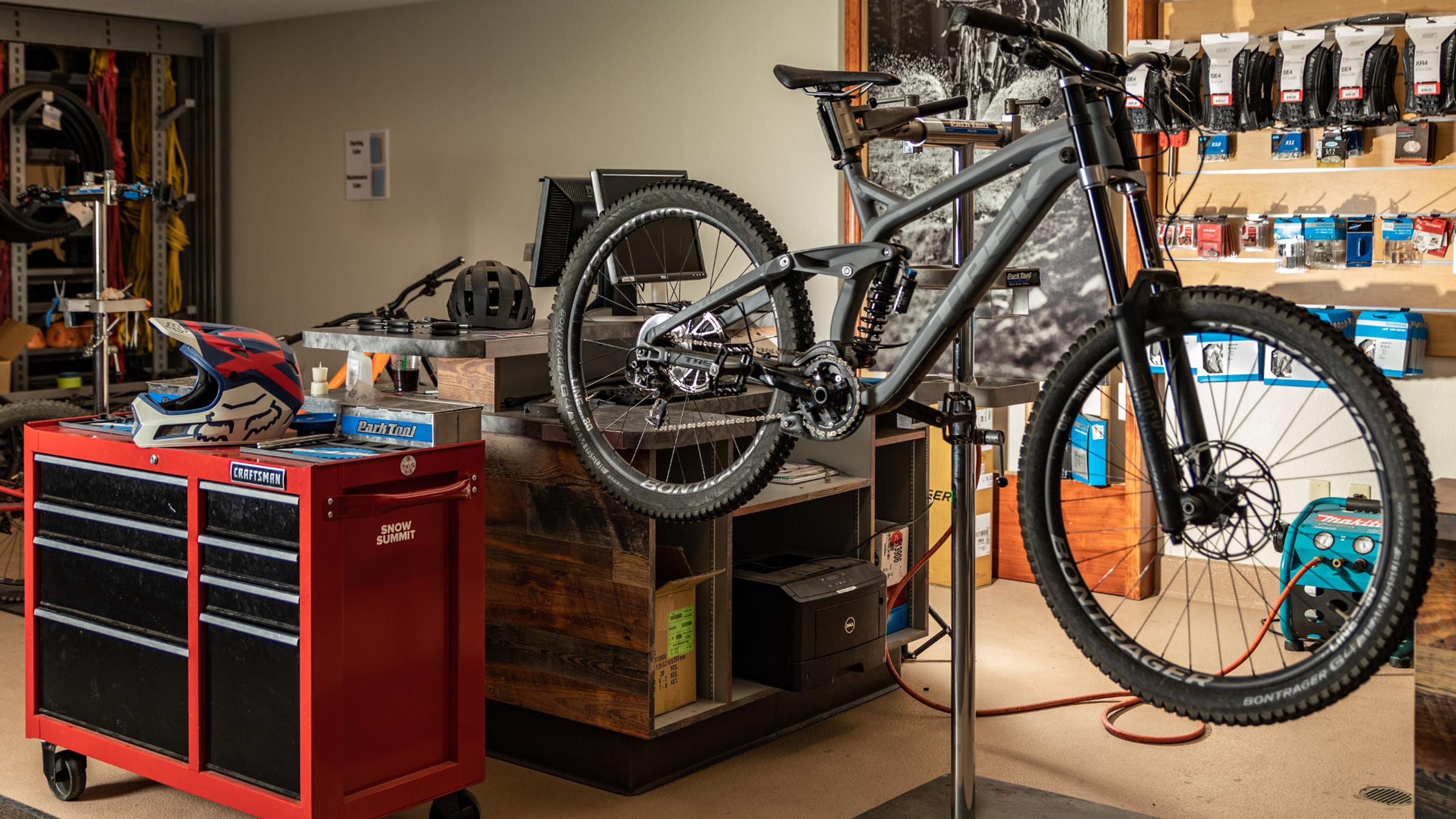 Bike in the repair shop