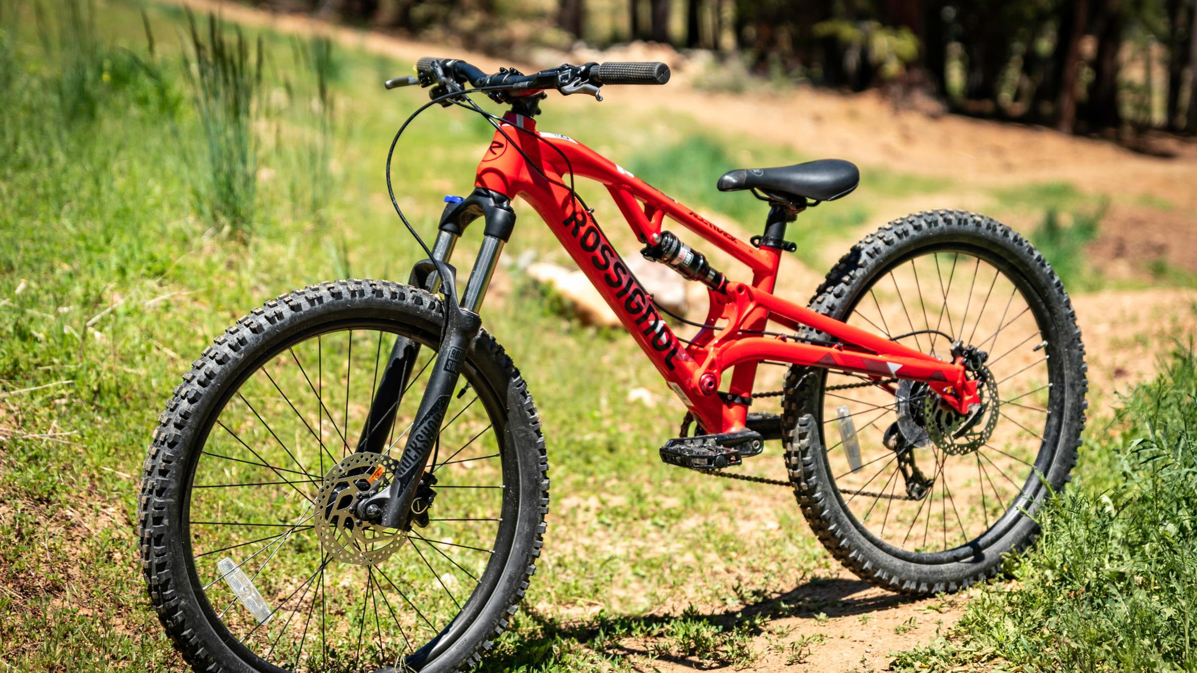 Red trek bike.