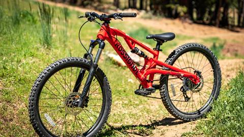 Red trek bike.