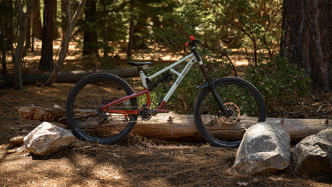 Rocky Mountain Slayer downhill bike in the forest