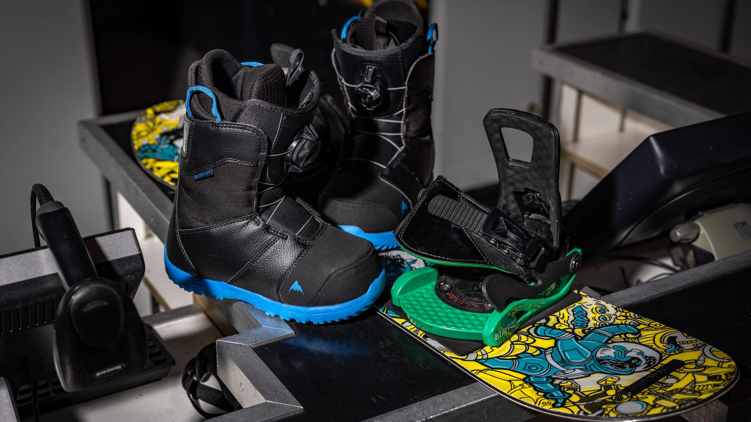 Snowboard boots and board