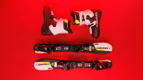 Pair of childrens ski and boot rental at Bear Mountain