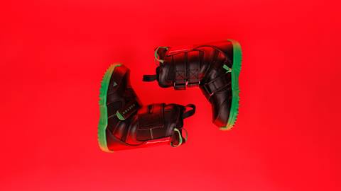 Pair of childrens Burton rental snowboard boots at Bear Mountain