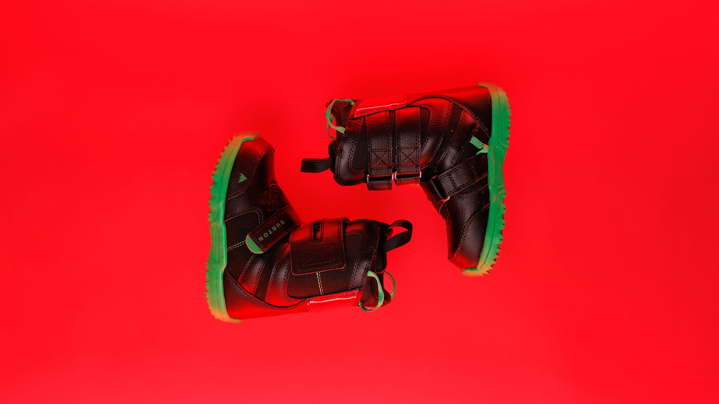 Pair of childrens Burton rental snowboard boots at Bear Mountain