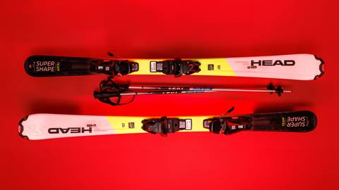 Pair of childrens ski rentals at Bear Mountain